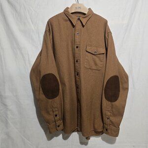 Polo Ralph Lauren Bowen Leather Elbow Patch Flannel - Brown Brown Plaid - Sz XL*